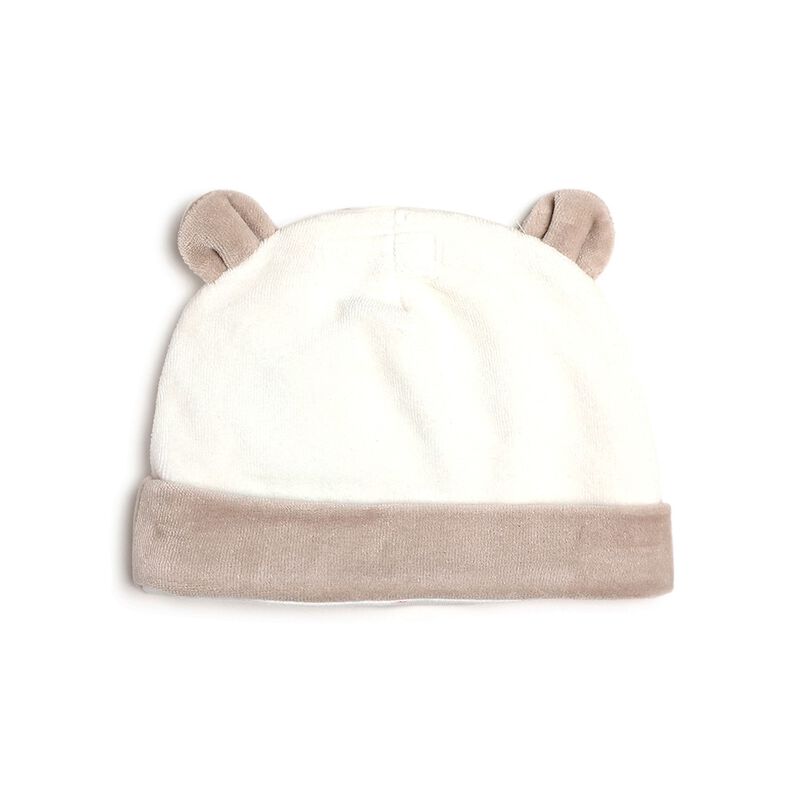 Infants Bronze Velour Hat with Applique Embroidery image number null